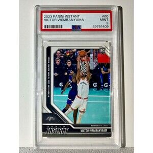 Victor Wembanyama 2023-24 Panini #60 NBA Rookie Card Spurs 1 of 6522 PSA 9 Mint